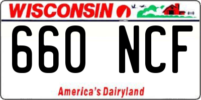 WI license plate 660NCF