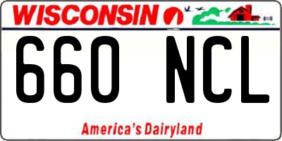 WI license plate 660NCL