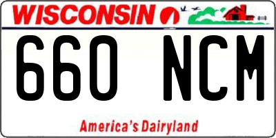 WI license plate 660NCM