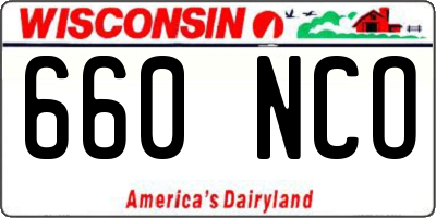 WI license plate 660NCO