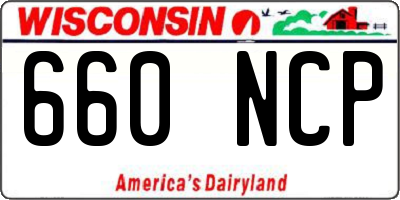 WI license plate 660NCP