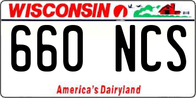 WI license plate 660NCS