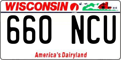 WI license plate 660NCU