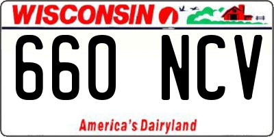 WI license plate 660NCV