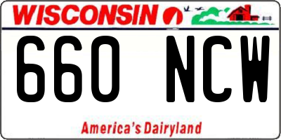 WI license plate 660NCW