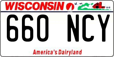 WI license plate 660NCY