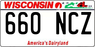 WI license plate 660NCZ