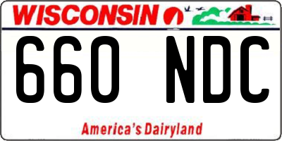 WI license plate 660NDC