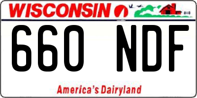 WI license plate 660NDF