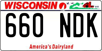 WI license plate 660NDK