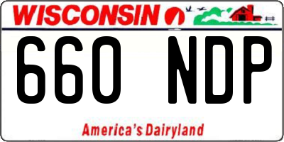 WI license plate 660NDP