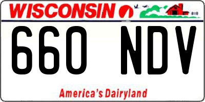 WI license plate 660NDV