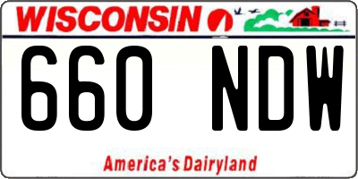 WI license plate 660NDW