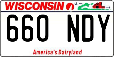 WI license plate 660NDY