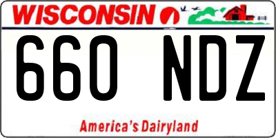 WI license plate 660NDZ