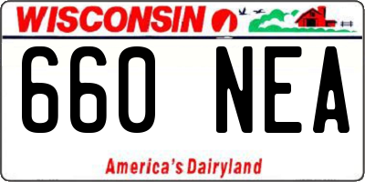 WI license plate 660NEA