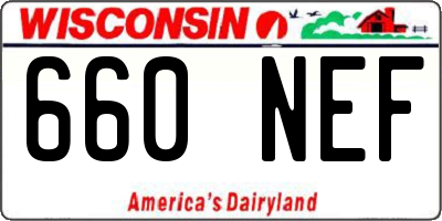 WI license plate 660NEF