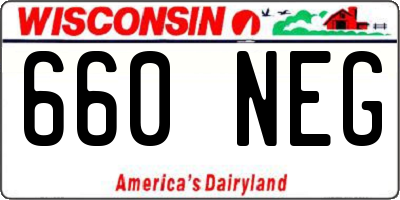 WI license plate 660NEG