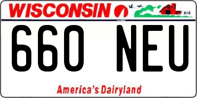 WI license plate 660NEU