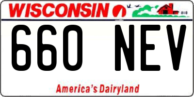 WI license plate 660NEV