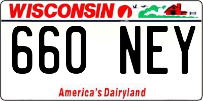 WI license plate 660NEY