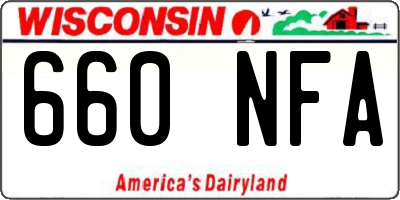WI license plate 660NFA