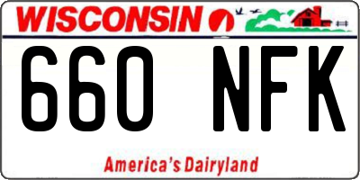 WI license plate 660NFK