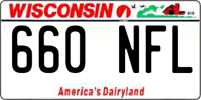 WI license plate 660NFL