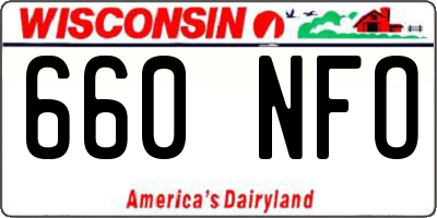 WI license plate 660NFO