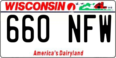 WI license plate 660NFW