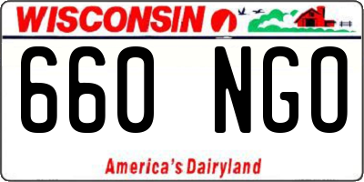 WI license plate 660NGO