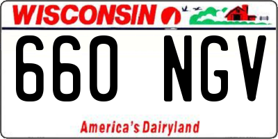 WI license plate 660NGV