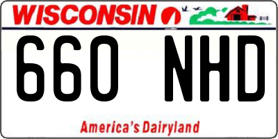 WI license plate 660NHD