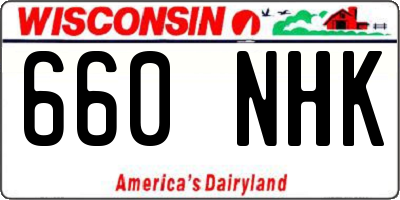 WI license plate 660NHK