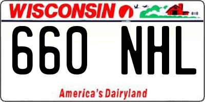 WI license plate 660NHL