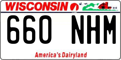 WI license plate 660NHM