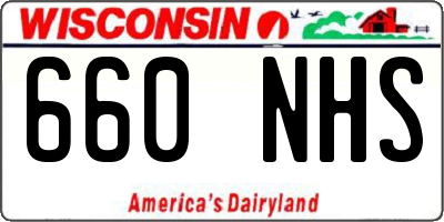 WI license plate 660NHS