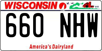 WI license plate 660NHW