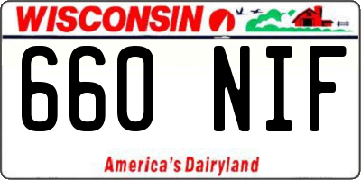 WI license plate 660NIF