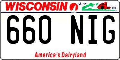 WI license plate 660NIG