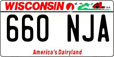 WI license plate 660NJA