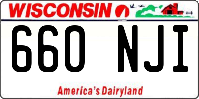 WI license plate 660NJI
