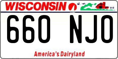 WI license plate 660NJO