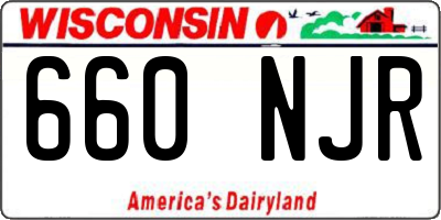 WI license plate 660NJR