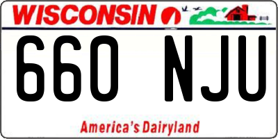WI license plate 660NJU