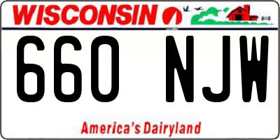 WI license plate 660NJW