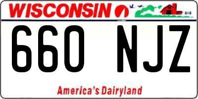 WI license plate 660NJZ