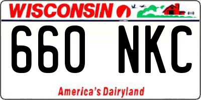 WI license plate 660NKC
