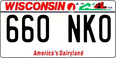 WI license plate 660NKO