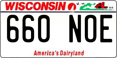 WI license plate 660NOE
